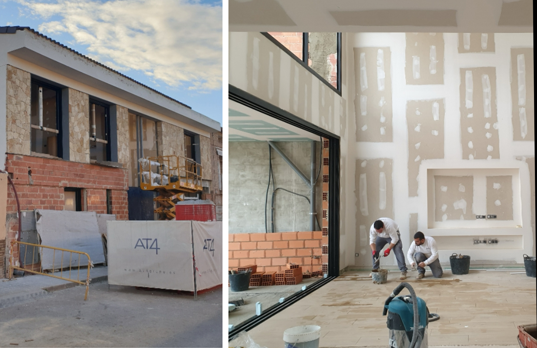 Obra en proceso ejecutada por la constructora AT4 en Valencia